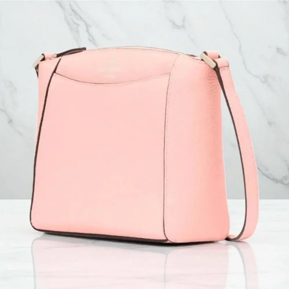 Kate Spade Monica Crossbody Pebbled Leather Purse Tea Rose Pink WKR00258